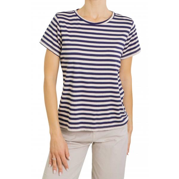 Maglia girocollo a righe 